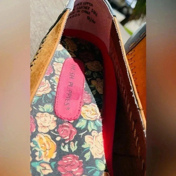 HUSH PUPPIES Women’s stitched leather flats Blue/Tan casual Size:9-1/2 - Picture 6 of 6